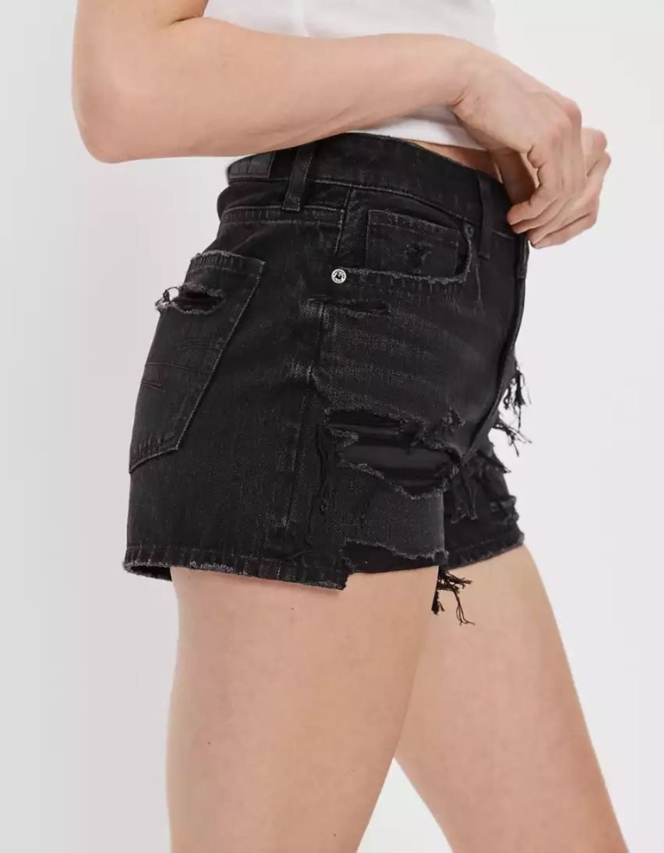 Shorts American Eagle AE Denim Mom Noir Femme | DQY-21011726